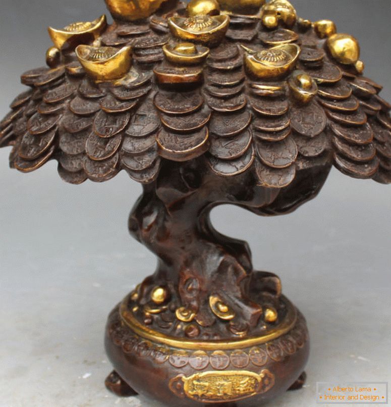 10-Chinese-bronze-pig-feng shui-laki-wealth-money-yuanbao-coin-tree-sculpture