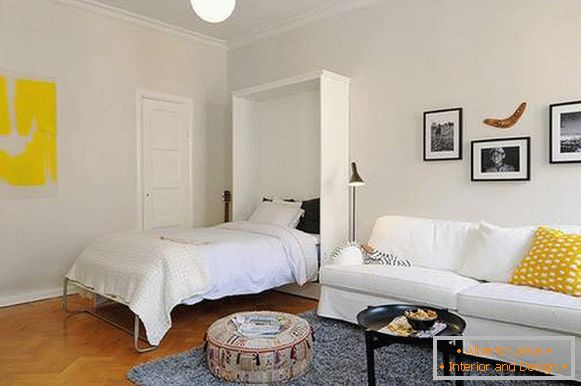 how to arrange furniture in a one-room apartment, photo 14