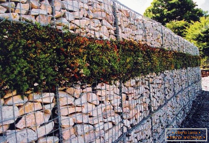 Walls from gabions