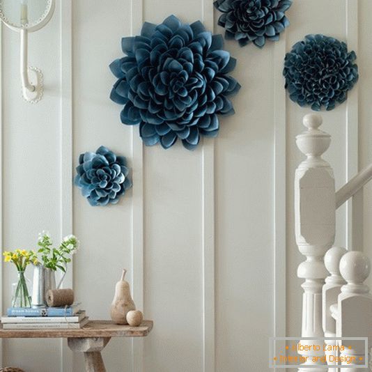 Paper flowers on the wall