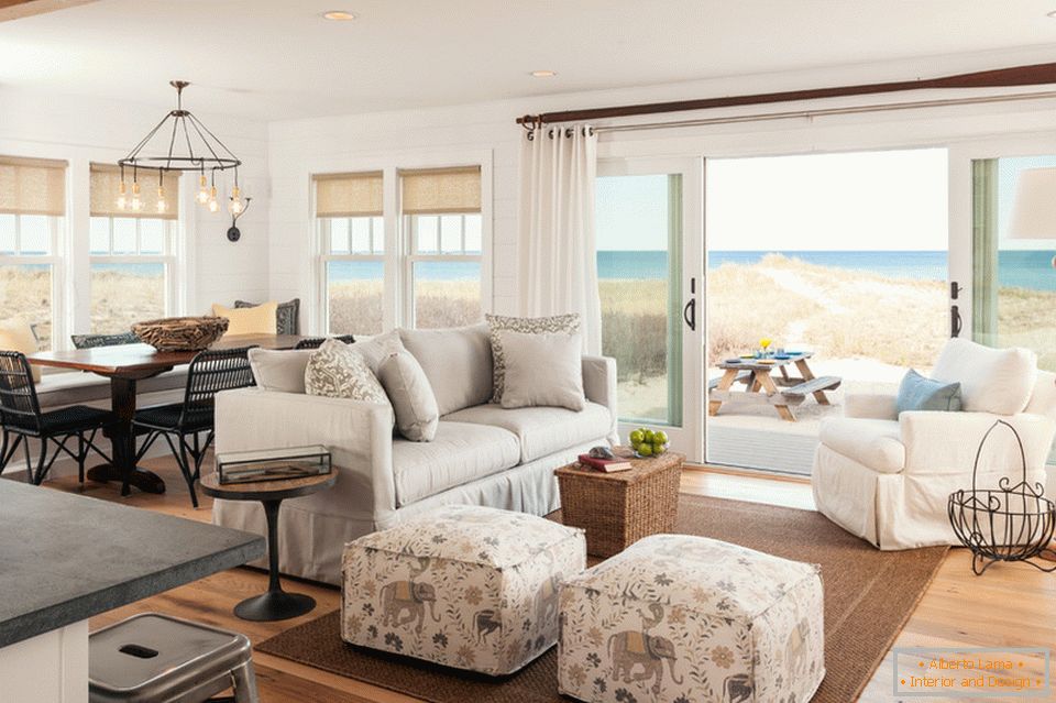 Large windows in the beach house
