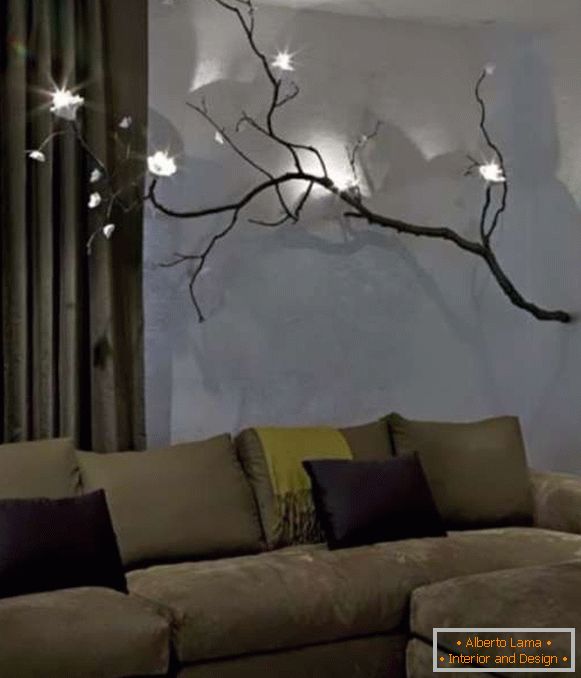 How to make a lamp from a tree branch with your own hands