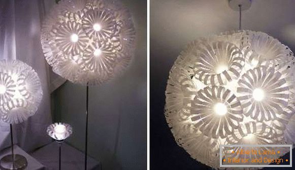 Stylish lamps with your hands from plastic bottles
