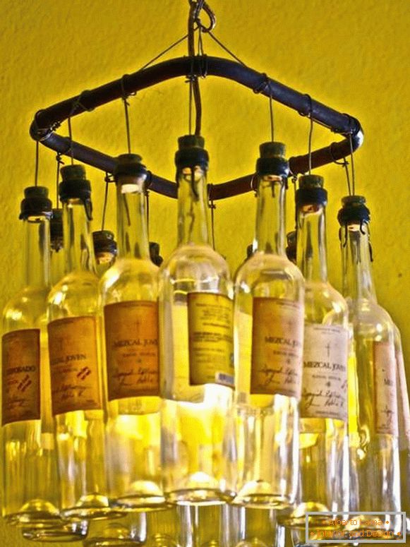 How to make a lamp with your own hands from glass bottles