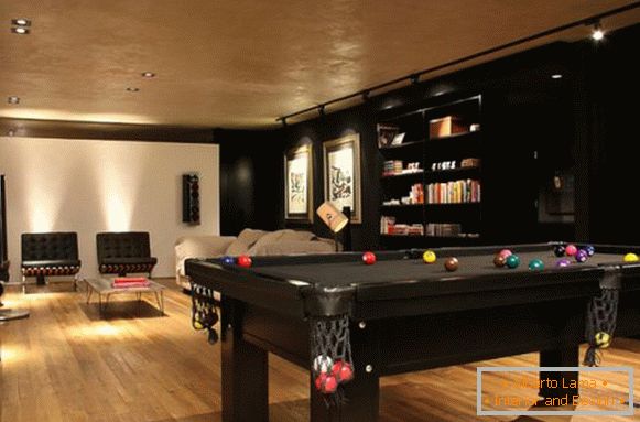 Billiards in the studio apartment