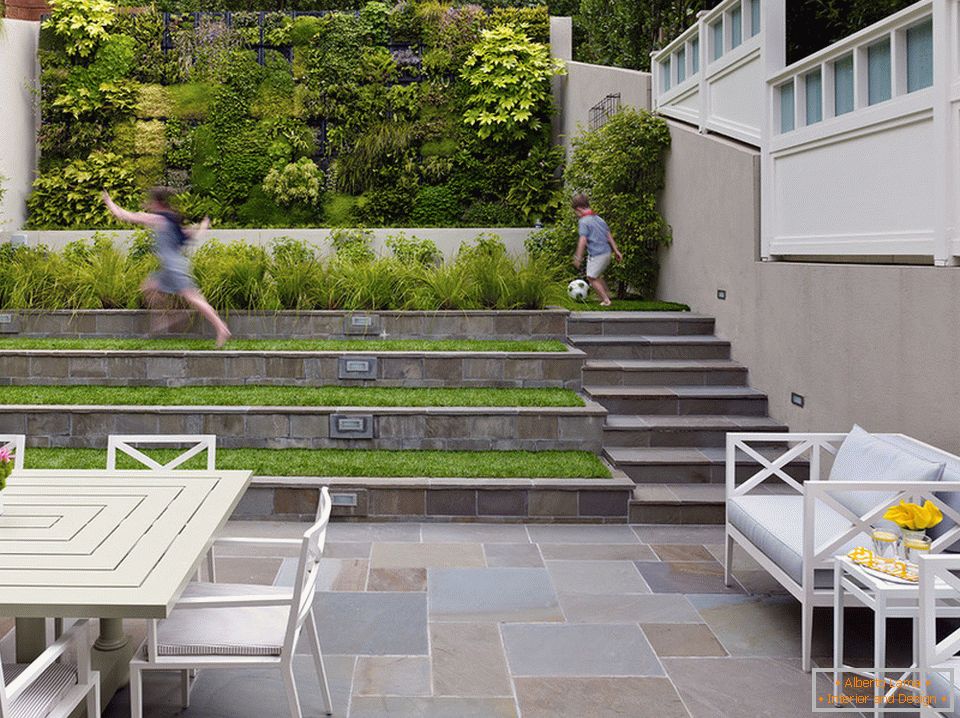 Terrace system in patio design