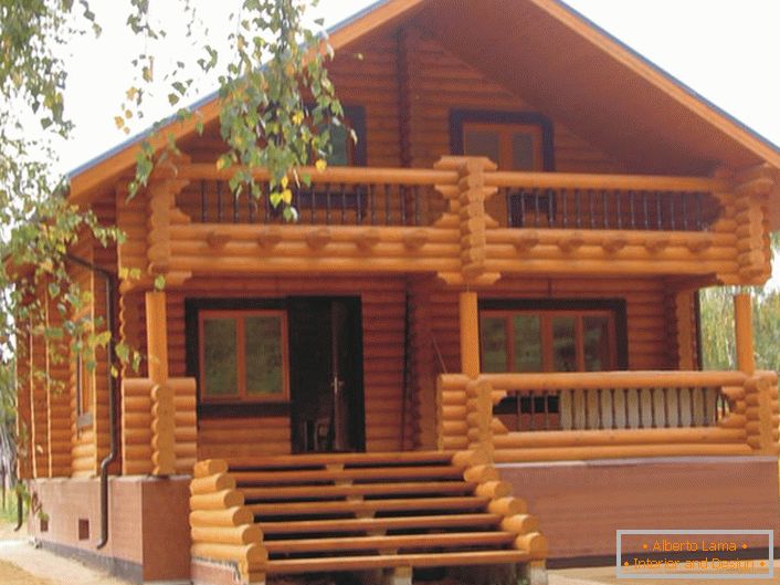 Two-story bathhouse with a log house