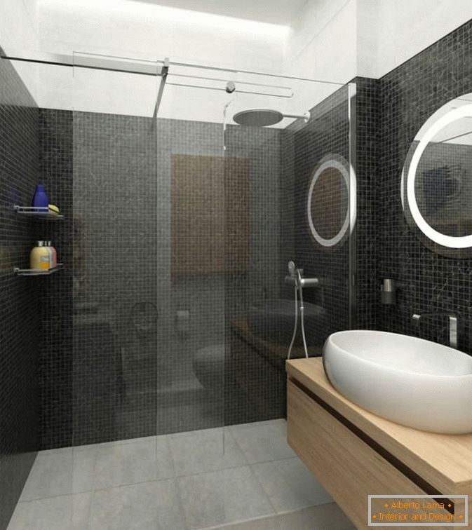 Bathroom of a small studio apartment in Novosibirsk