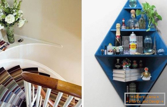 Corner shelves for unusual interior design