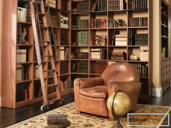 Library in the shelter - corner shelves