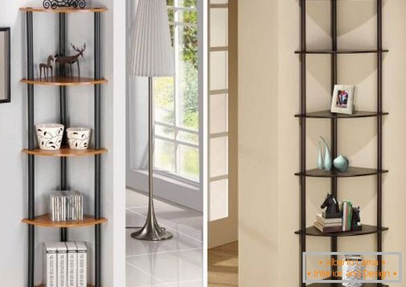 Elegant corner shelves for decor in rooms