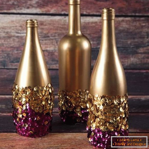 How to paint and decorate a bottle of champagne with your own hands