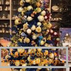 Tinsel and balls on the Christmas tree