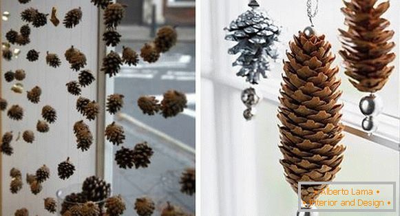 We decorate the windows for the New Year with natural materials