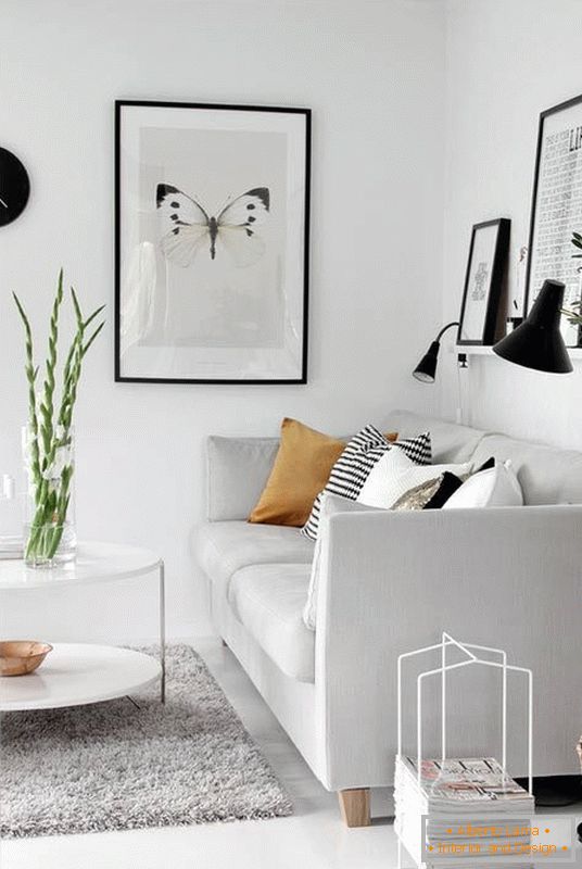 Living room in white