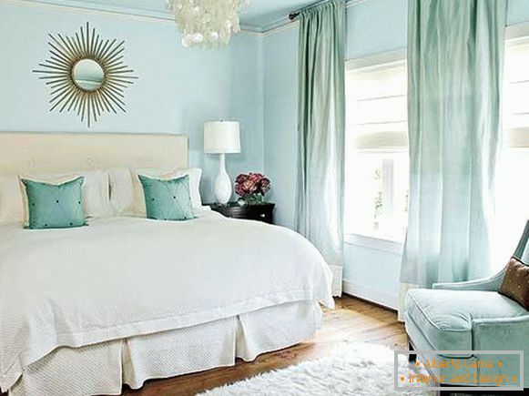 Bedroom in pastel colors