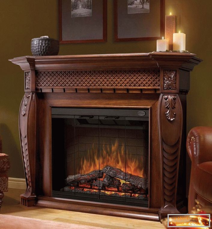 Fireplace made of wood