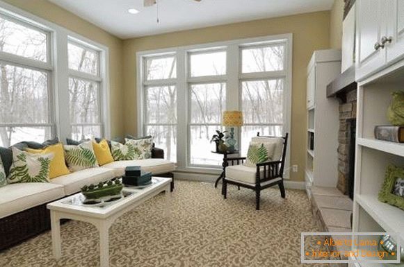 beige carpet in living room