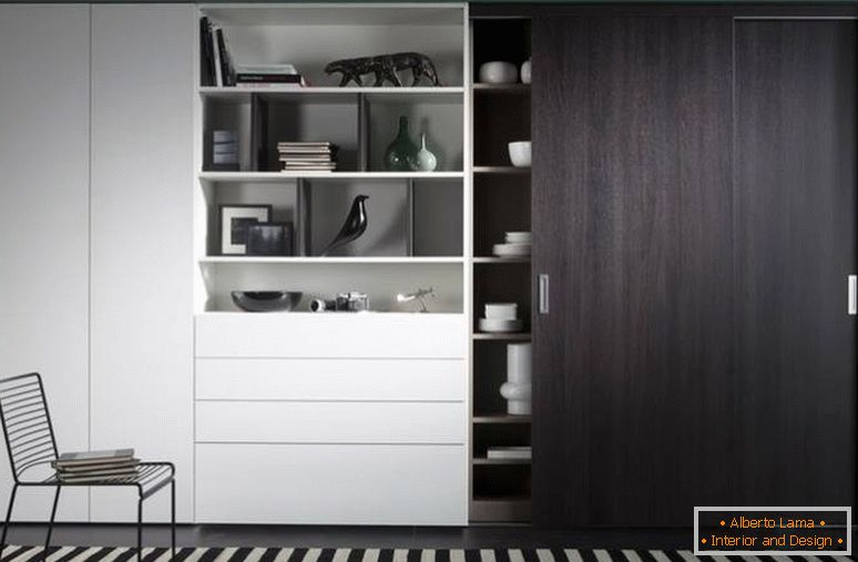 Black and white wardrobe for the living room