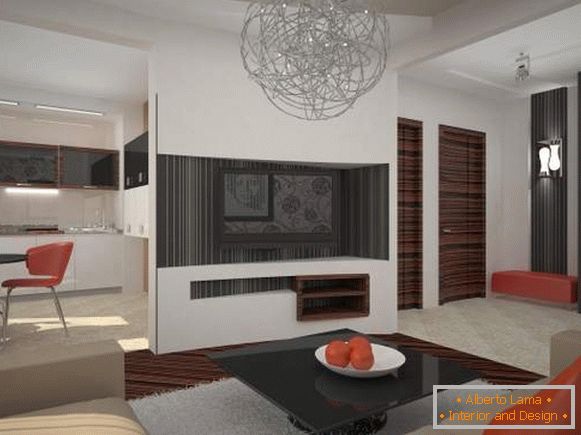 Design of a two-room apartment in a modern style