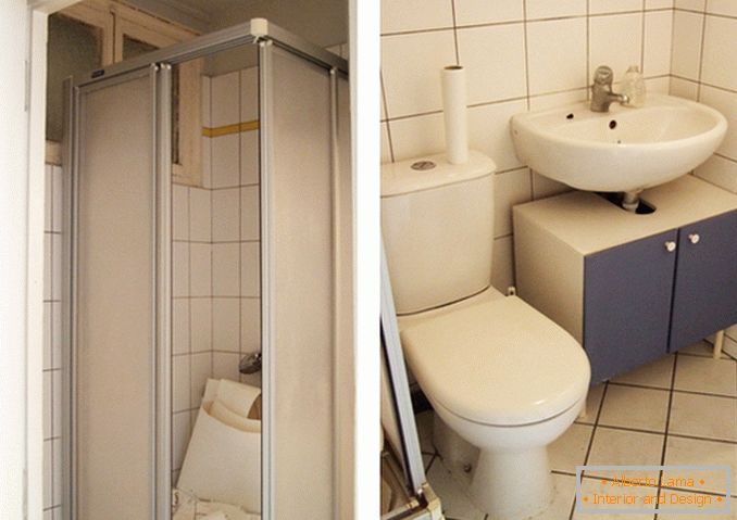 Bathroom of a small studio apartment до ремонта