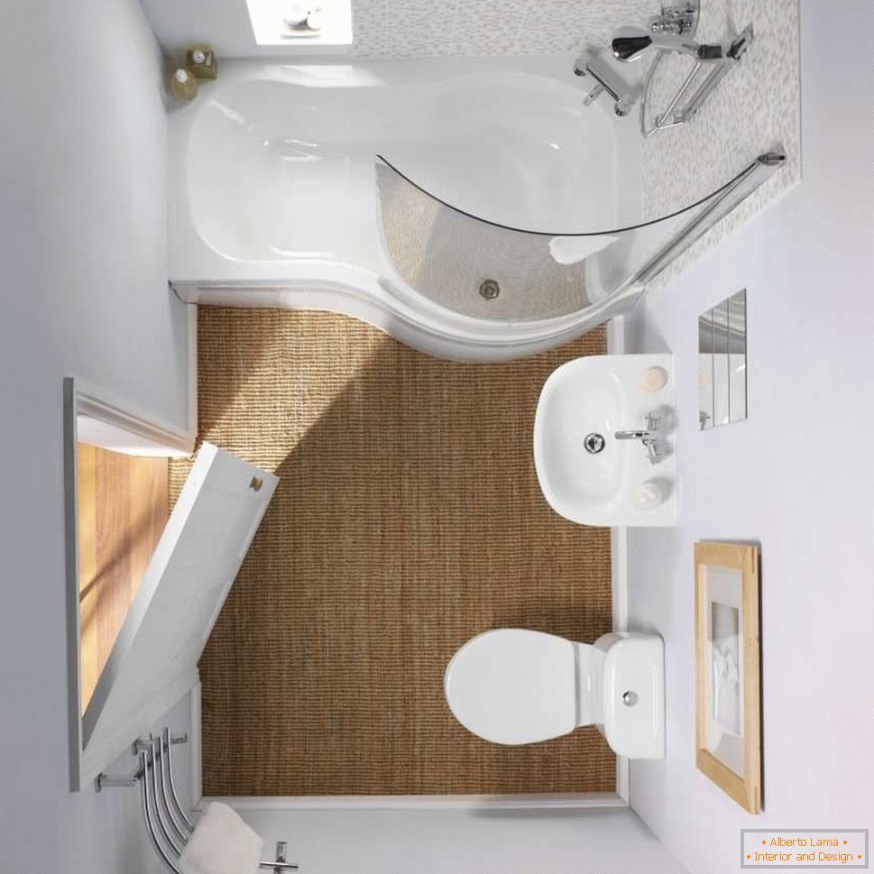 Interior of a small bathroom