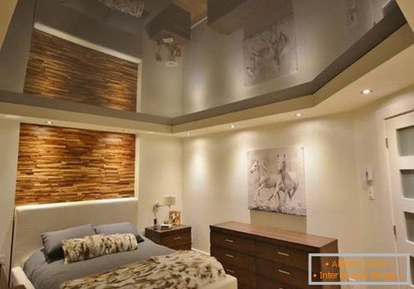 Dark stretch ceilings photo 2016 modern ideas for a bedroom
