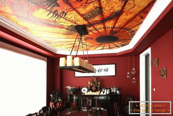 Design stretch ceilings in the Chinese style print ideas 2016