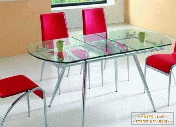 table, kitchen, glass, folding, photo 8
