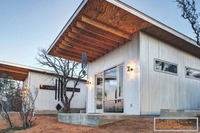 Small inexpensive wooden house in the USA
