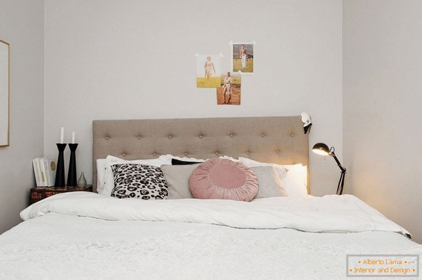 Bedroom apartment-studio in Scandinavian style