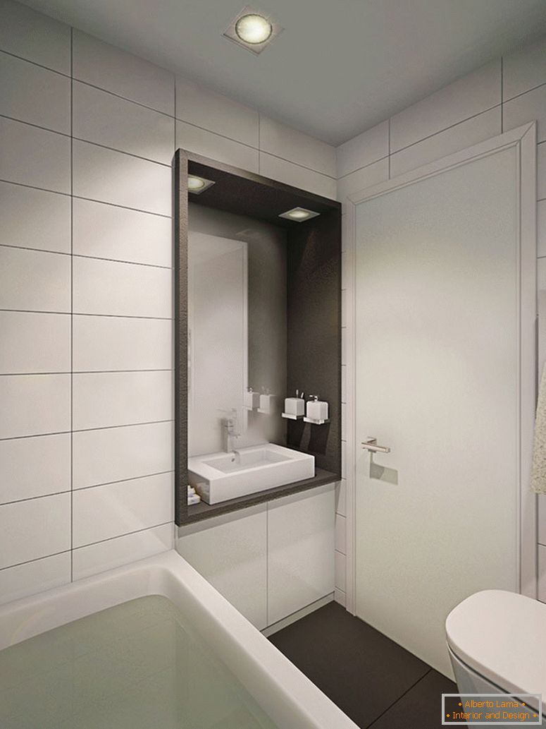 Bathroom interior in white color