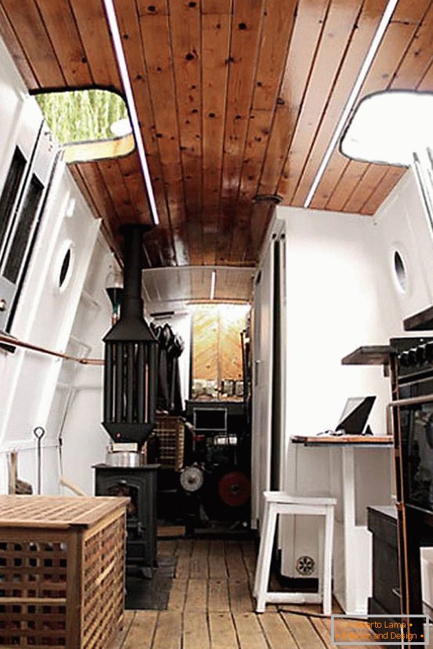Interior of a houseboat