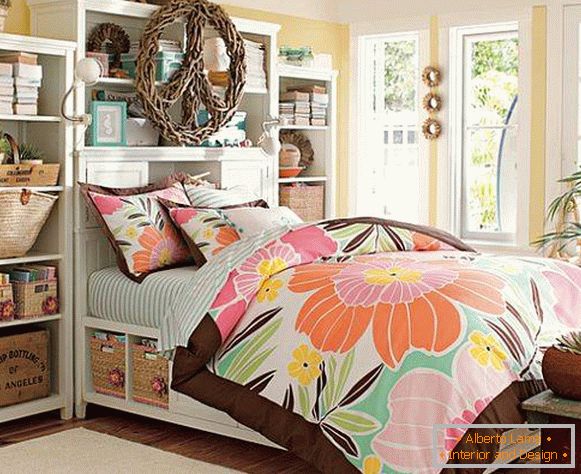 A room for a girl in a tropical style