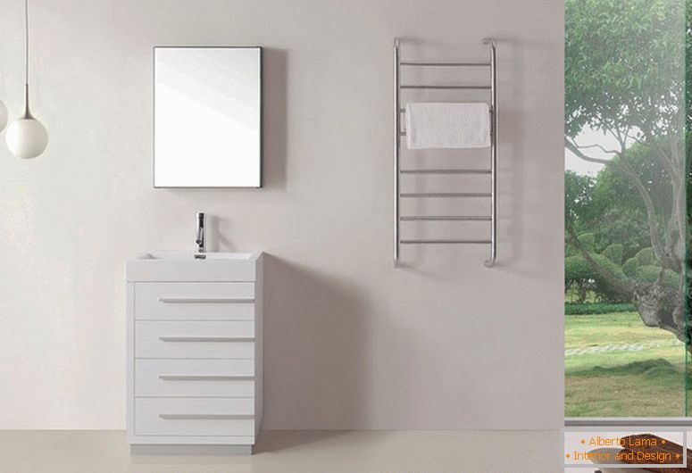 Dressing table Virtu USA's Bailey in the design of a small bathroom
