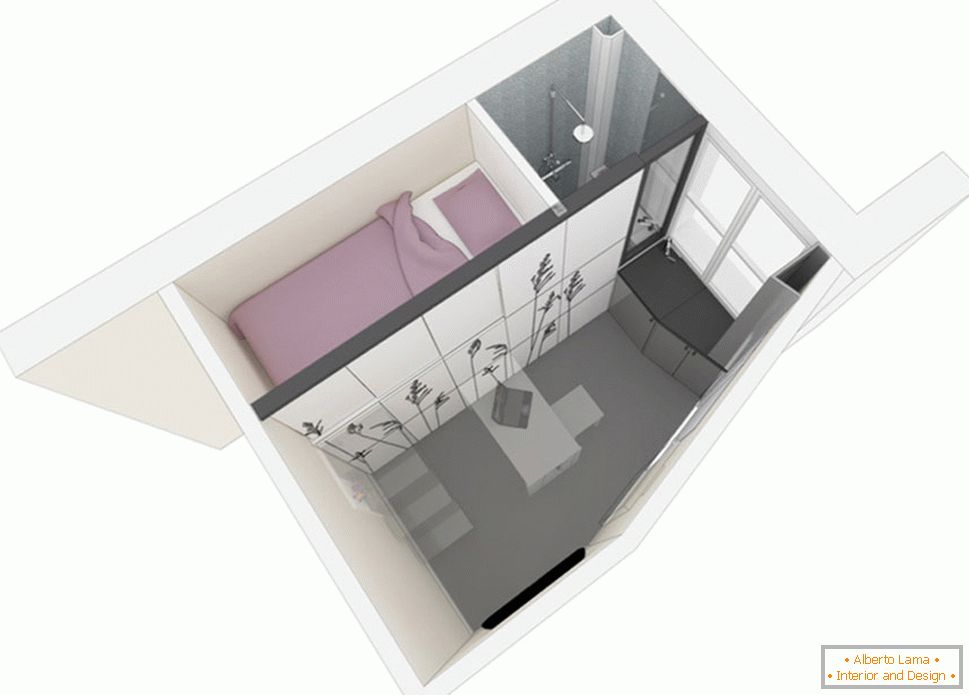 The layout of a small room
