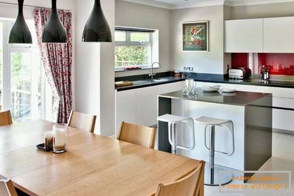Bright modern curtains in the kitchen of 2016