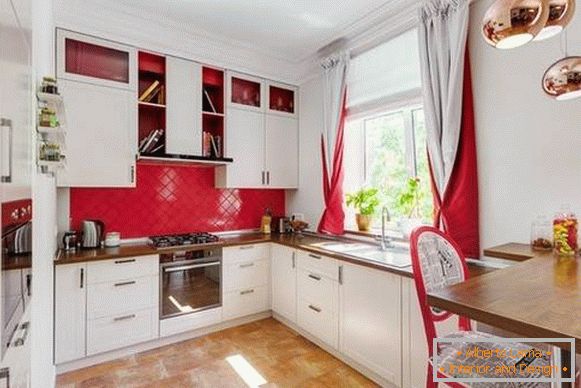 Short modern curtains in the kitchen of 2016