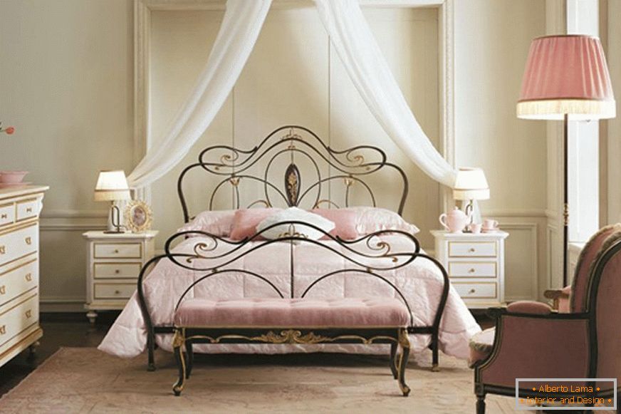 Wrought-iron beds in the interior