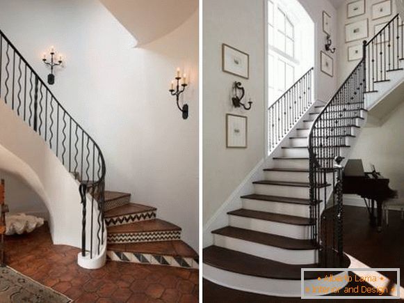 Forged candlesticks in the interior of a private house