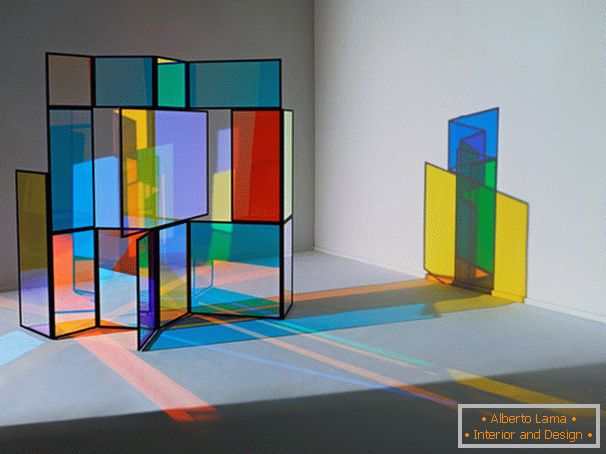 Bright glass screen in interior design