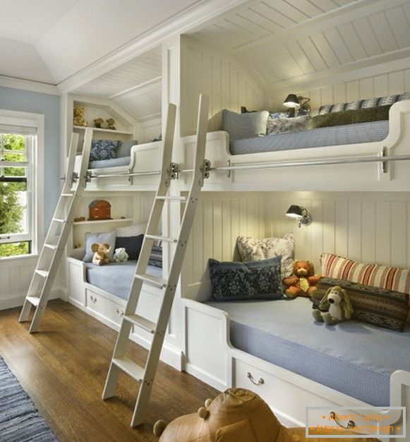 Two bunk beds in the nursery