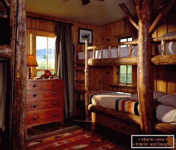 Bunk bed in rustic style