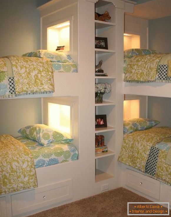 Backlight bunk beds for children