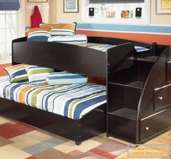 Retractable bunk bed