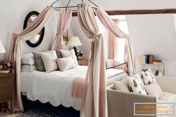 Beautiful bedroom in cream shades