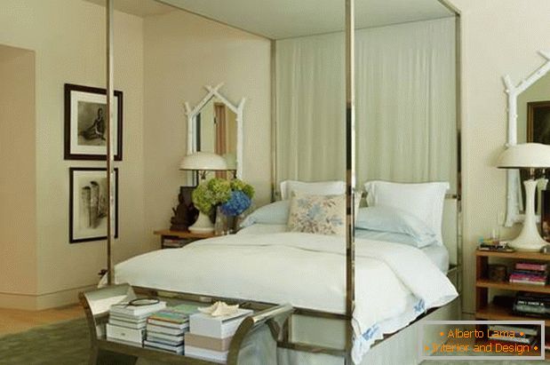 Bedroom with metal elements