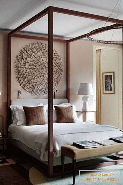 Large bedroom in brown tones