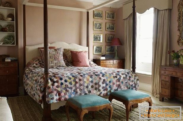 Large bedroom with an antique bed
