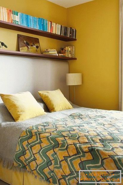 Bedroom design in yellow color